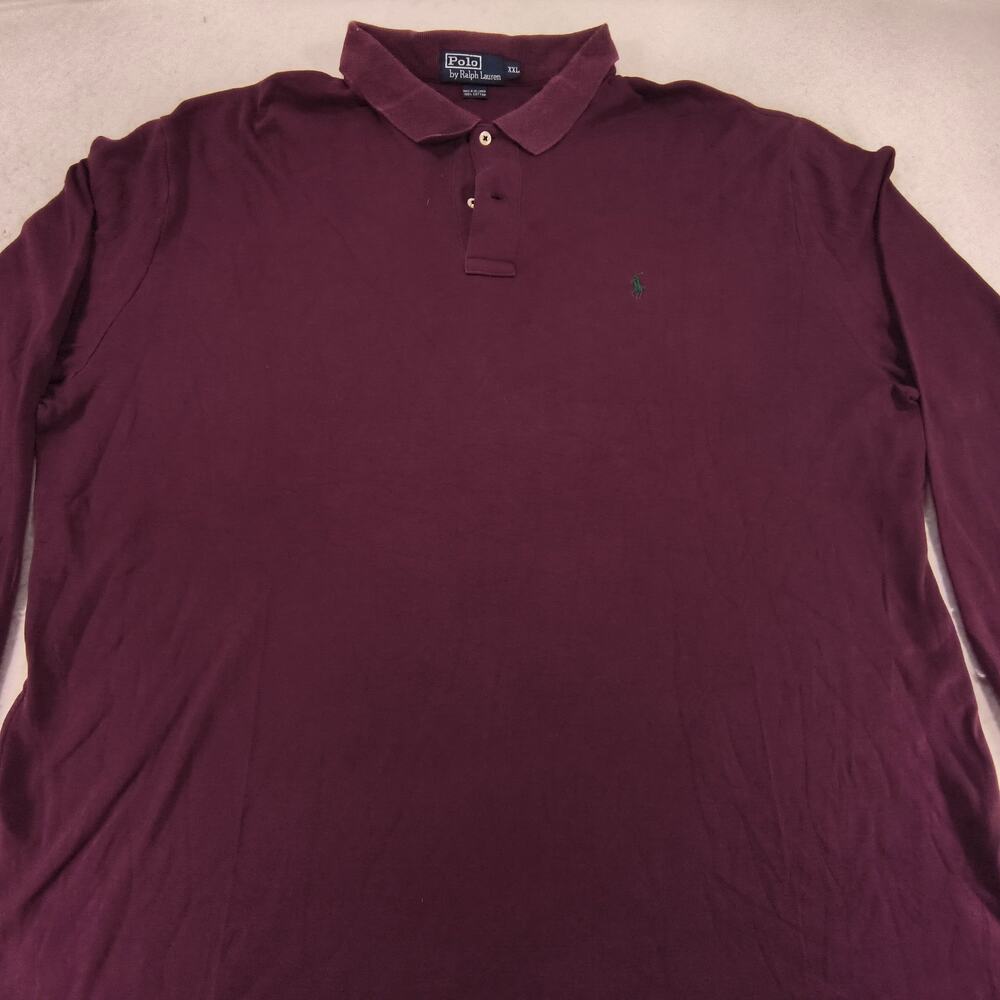 Polo by Ralph Lauren Collared Long Sleeve Polo Shirt Mens Size 2XL Maroon